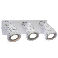 Επίτοιχο σποτ τρίφωτο GU10 36x15x18cm terrazzo σε λευκό χρώμα