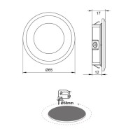 Led σποτ χωνευτό λευκό στρόγγυλο 2W 230V AC θερμό φως 3000k 155lm δέσμης 100° διάρκειας 30000h