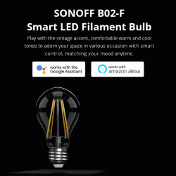 Λάμπα LED Filament Smart SONOFF B02-F-A60 E27 Wi-Fi 7W 220-240V AC 2200k-6500k 806lm