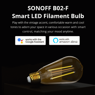 Λάμπα LED SONOFF Smart Filament E27 B02-F-ST64 Wi-Fi 7W 1800k-5000k 700lm 15000h Λάμπα LED SONOFF Smart Filament E27 B02-F-ST64 Wi-Fi 7W 1800k-5000k 700lm 15000h