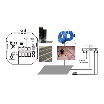 Θερμοστάτης πετρελαίου BHT-002-GB λευκού χρώματος με πλήκτρα αφής και αισθητήρα