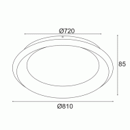 Φωτιστικό οροφής LED 100W θερμό φως 3000k 7010lm D81xh8,5cm λευκό μεταλλικό