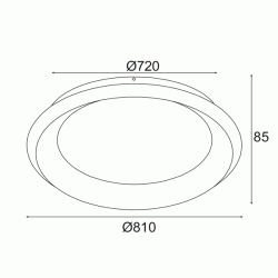 Φωτιστικό οροφής LED 100W θερμό φως 3000k 7010lm D81xh8,5cm λευκό μεταλλικό