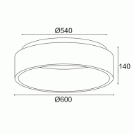 Φωτιστικό οροφής LED 48W θερμό φως 3000k 2630lm μαύρο μεταλλικό D60xh14cm