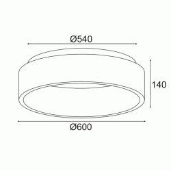 Φωτιστικό οροφής LED 48W θερμό φως 3000k 2630lm μαύρο μεταλλικό D60xh14cm