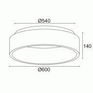 Φωτιστικό οροφής LED 48W θερμό φως 3000k 2630lm D60xh14cm μεταλλικό λευκό