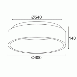 Φωτιστικό οροφής LED 48W θερμό φως 3000k 2630lm D60xh14cm μεταλλικό λευκό