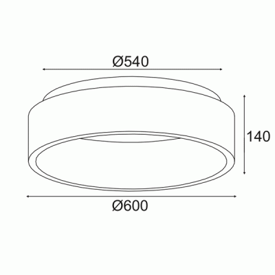 Φωτιστικό οροφής LED 48W θερμό φως 3000k 2630lm D60xh14cm μεταλλικό λευκό