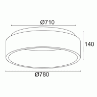 Φωτιστικό οροφής LED 80W θερμό φως 3000k 4100lm D78xh14cm μεταλλικό μαύρο