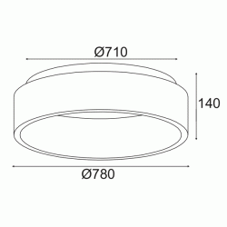 Φωτιστικό οροφής LED 80W θερμό φως 3000k 4100lm D78xh14cm μεταλλικό μαύρο