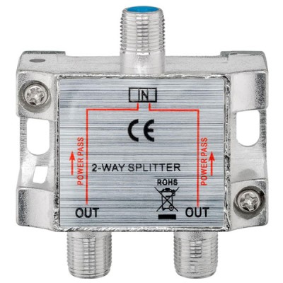 Satellite splitter POWERTECH CAB-V032 2-way 5-2400MHz 100dB Satellite splitter POWERTECH CAB-V032 2-way 5-2400MHz 100dB