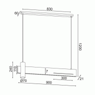 Κρεμαστό φωτιστικό LED LINEA 18W θερμό φως 3000k 1440lm και 1xGU10 μεταλλικό με εφέ μαρμάρου