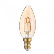 Λάμπα led Filament κεράκι μελί με ντουί Ε14 3W 230V 2700k θερμό λευκό φως 200lm 30000h
