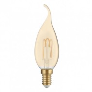 Λάμπα led Filament κεράκι με μύτη μελί Ε14 3W 230V 2700k θερμό λευκό φως 200lm 30000h