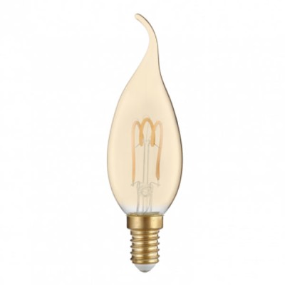 Λάμπα led Filament κεράκι με μύτη μελί Ε14 3W 230V 2700k θερμό λευκό φως 200lm 30000h