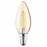 Λάμπα led filament κεράκι  Ε14 5W 230V 2700k θερμό λευκό φως 400lm με δυνατότητα ρύθμισης της έντασης φωτός & μελί κάλυμμα