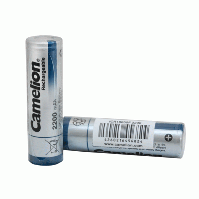 Μπαταρία λιθίου CAMELION 18650 με χωρητικότητα 2200mAh 3.7V χωρίς προστασία κατάλληλη για χρήση σε συστοιχίες μπαταριών