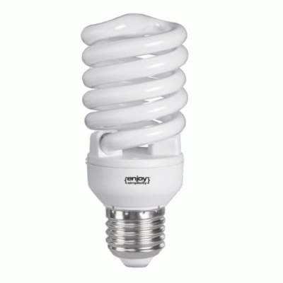 Λάμπα οικονομίας σπιράλ T2 Ε27 extra slim 25W ψυχρό φως 6500k 1519lm διάρκεια 10000h
