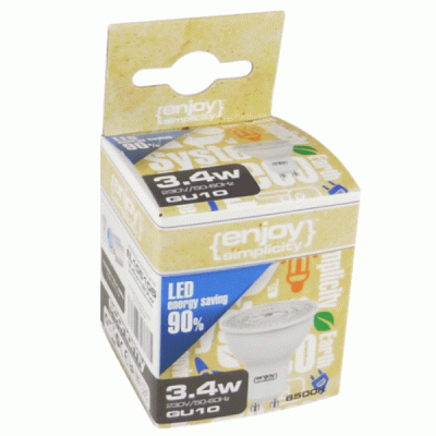 Λάμπα LED GU10 4.2W θερμό φως 3000k 370lm δέσμης 36° 15000h Ø50mm