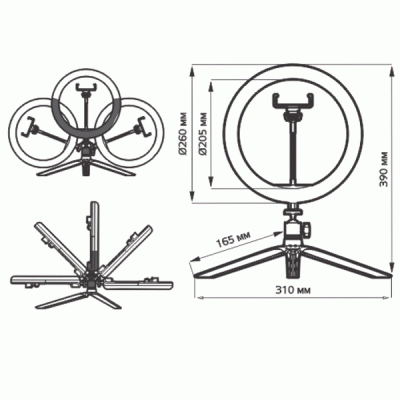 Φωτογραφικό δαχτυλίδι - Ring Light 10  Ø260mm 14W 3000k/4000k/6500k με Usb & 2.1mt καλώδιο