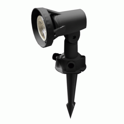 Φωτιστικό κήπου καρφωτό LED PAR20 6W θερμό φως 3000k 600lm δέσμης 36⁰ μαύρο στεγανό IP65
