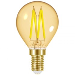 Λάμπα LED σφαιρική FILAMENT AMBER DIM E14 P45 4.8W θερμό φως 2000k 320lm δέσμης 320° ντιμαριζόμενη