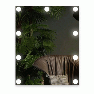 Καθρέπτης μακιγιάζ με led φωτισμό 9W 648lm παραλληλόγραμμος 40X50cm και δυνατότητα επιλογής χρώματος φωτισμού