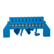 Μπάρα ουδετέρου 10 θέσεων 60A 35x10.4x90mm μπλε χρώμα 