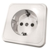 Πρίζα σουκού μονή επίτοιχης τοποθέτησης 3840W 220-240V 16A IP20 χωρίς καπάκι μίνι λευκή