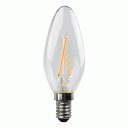 Λάμπα led κεράκι crossed filament 5W E14 σε ψυχρό λευκό φως 6500K 480lm 220-240V με διάφανο γυαλί σε συσκευασία 3 τεμαχίων