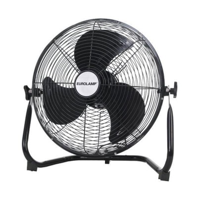 Ανεμιστήρας δαπέδου μεταλλικός μαύρος Φ35 60W με λαβές μεταφοράς και ρυθμιζόμενη γωνία αέρα 180°
