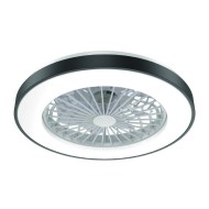 Aνεμιστήρας οροφής τηλεχειριζόμενος με LED 36W DIMMABLE & διάμετρο Φ50cm 22W DC με 7 διάφανα ABS πτερύγια μαύρος