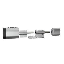 Bluetooth έξυπνος κύλινδρος με ψηφιακό πληκτρολόγιο και δαχτυλικό αποτύπωμα LILIWISE C1 V.A 95 σε ασημί χρώμα 