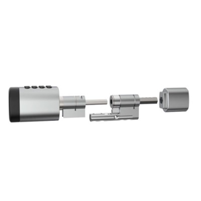 Bluetooth έξυπνος κύλινδρος με ψηφιακό πληκτρολόγιο και δαχτυλικό αποτύπωμα LILIWISE C1 V.A 95 σε ασημί χρώμα 