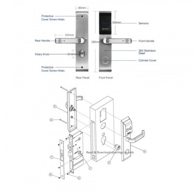 Aδιάβροχη κλειδαριά Orbita RFID E3442B Black Bluetooth από ανοξείδωτο ατσάλι τεχνολογίας Mifare