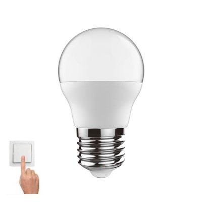 Λάμπα led G45 σφαιρική 7W Ε27 3000k θερμό λευκό φως 500lm με 3 ρυθμίσεις έντασης φωτός