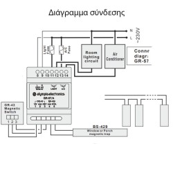 Συσκευή ελέγχου κλιματισμού και φωτισμού GR-57/A 220-240V AC/50-60Hz 5VΑ με καθυστέρηση