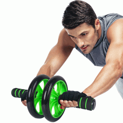 Ρόδα κυλιακών AB Wheel GYM-0001 με δύο τροχούς & χερούλια από αφρώδες υλικό