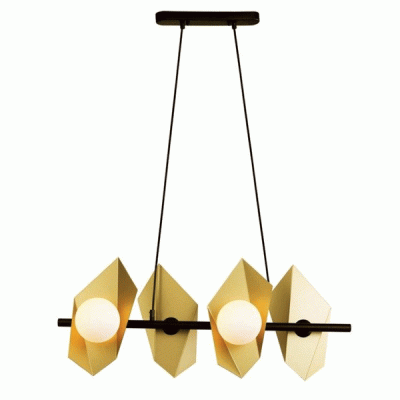 Κρεμαστό φωτιστικό POLYGON 4xG9 68x26xh120cm χρυσό/μαύρο μεταλλικό και γυαλί