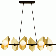 Φωτιστικό κρεμαστό POLYGON 6xG9 100x26xh120cm χρυσό/μαύρο από μέταλλο και γυαλί