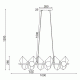 Φωτιστικό κρεμαστό POLYGON 6xG9 100x26xh120cm χρυσό/μαύρο από μέταλλο και γυαλί