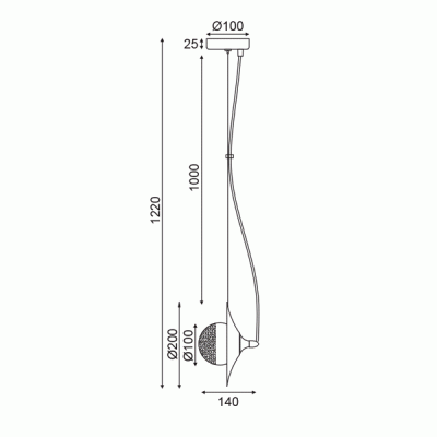 Κρεμαστό φωτιστικό HYDRA 1xG9 20x14xh122cm μεταλλικό και γυάλινο χάλκινο/μαύρο Κρεμαστό φωτιστικό HYDRA 1xG9 20x14xh122cm μεταλλικό και γυάλινο χάλκινο/μαύρο