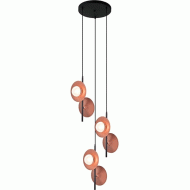 Κρεμαστό φωτιστικό HYDRA 6xG9 52x52xh138cm χάλκινο/μαύρο μεταλλικό και γυάλινο