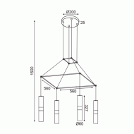 Κρεμαστό φωτιστικό DA VINCI 4xGU10 λευκό μεταλλικό 56x56xh150cm Κρεμαστό φωτιστικό DA VINCI 4xGU10 λευκό μεταλλικό 56x56xh150cm