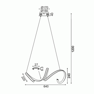 Κρεμαστό φωτιστικό οροφής LED CLEO 40W θερμό φως 3000k 2400lm χρώμιο αλουμινίου 64x22xh120cm Κρεμαστό φωτιστικό οροφής LED CLEO 40W θερμό φως 3000k 2400lm χρώμιο αλουμινίου 64x22xh120cm