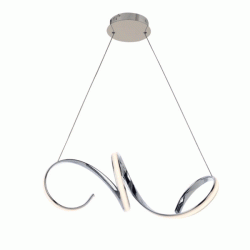 Κρεμαστό φωτιστικό οροφής LED CLEO 40W θερμό φως 3000k 2400lm χρώμιο αλουμινίου 64x22xh120cm