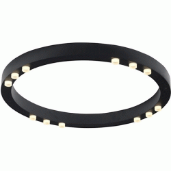 Led cob φωτιστικό οροφής 36W θερμό φως 3000k 3240lm μαύρο αλουμινίου D65xh6,5cm