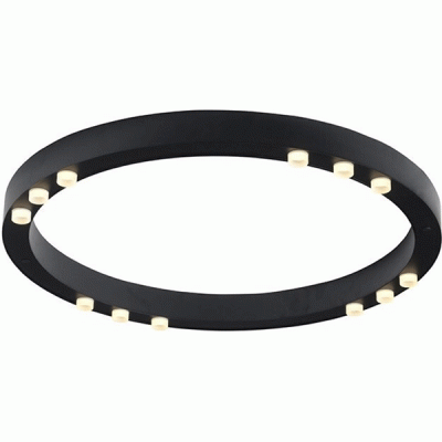 Led cob φωτιστικό οροφής 36W θερμό φως 3000k 3240lm μαύρο αλουμινίου D65xh6,5cm