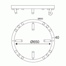 Led φωτιστικό οροφής MAGNETO 48W 3000k θερμό φως 4320lm μαύρο αλουμινίου D65xh6,5cm