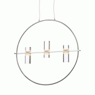 Κρεμαστό φωτιστικό οροφής LED2835 12W θερμό φως 3000k 1080lm χρώμιο αλουμινίου D53xh173cm